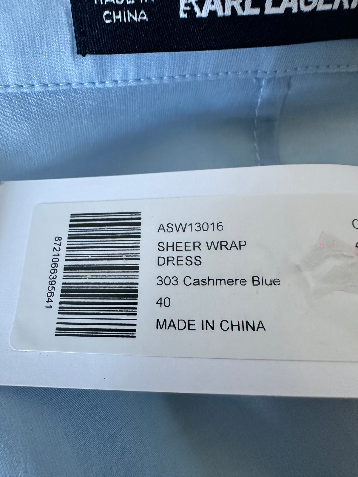 Sheer Wrap Dress - Cashmere Blue - IT 42