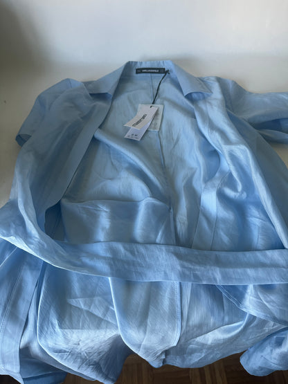 Sheer Wrap Dress - Cashmere Blue - IT 42