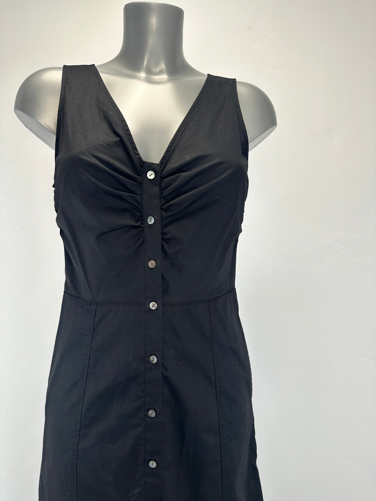 Cotton Day Dress - Black - XS