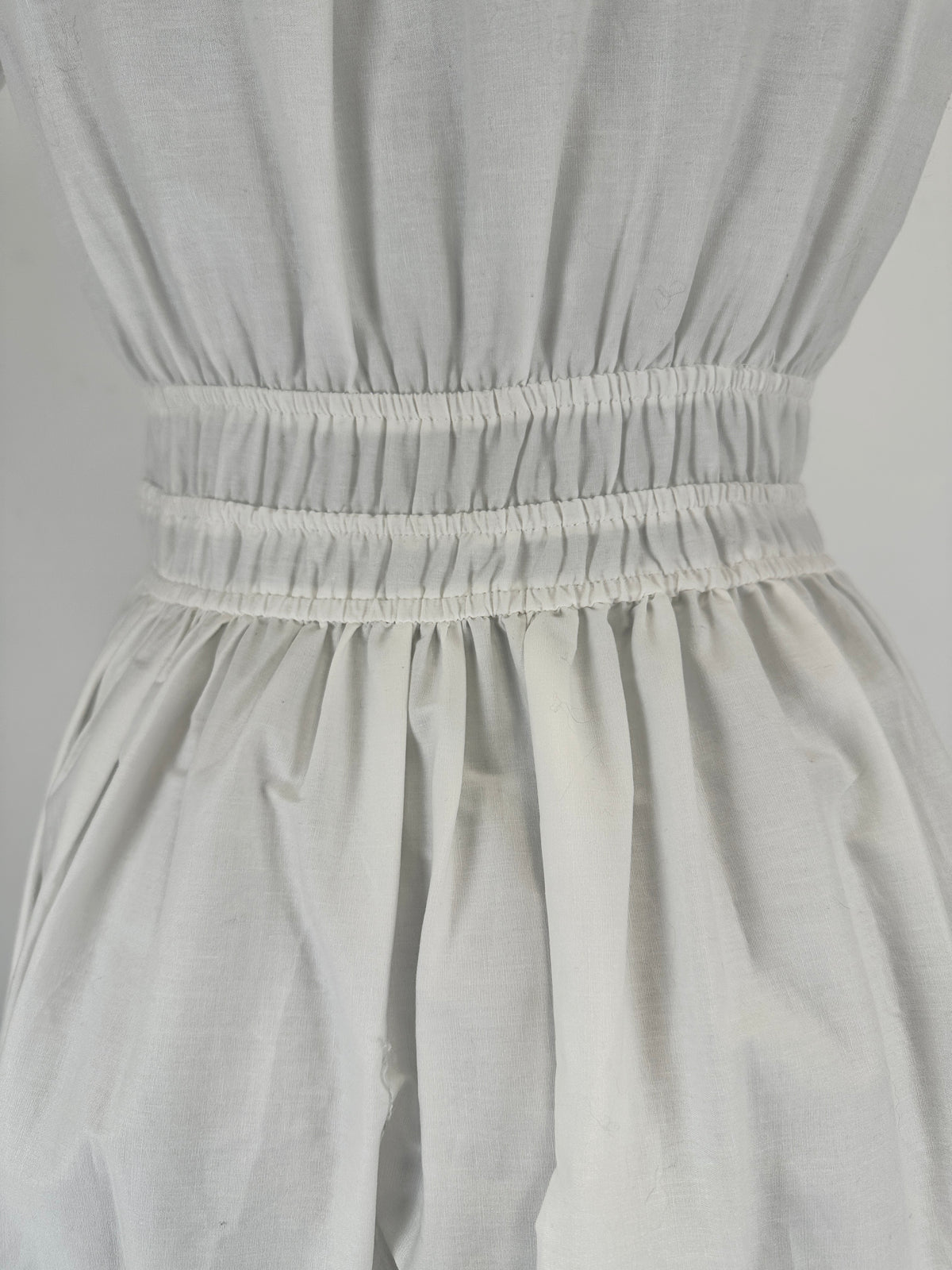 Puff Sleeve Dress - White - XS