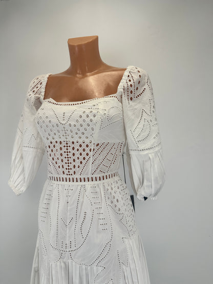 Broderie Anglaise Dress - White - IT 36