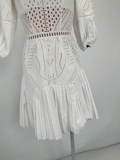 Broderie Anglaise Dress - White - IT 36