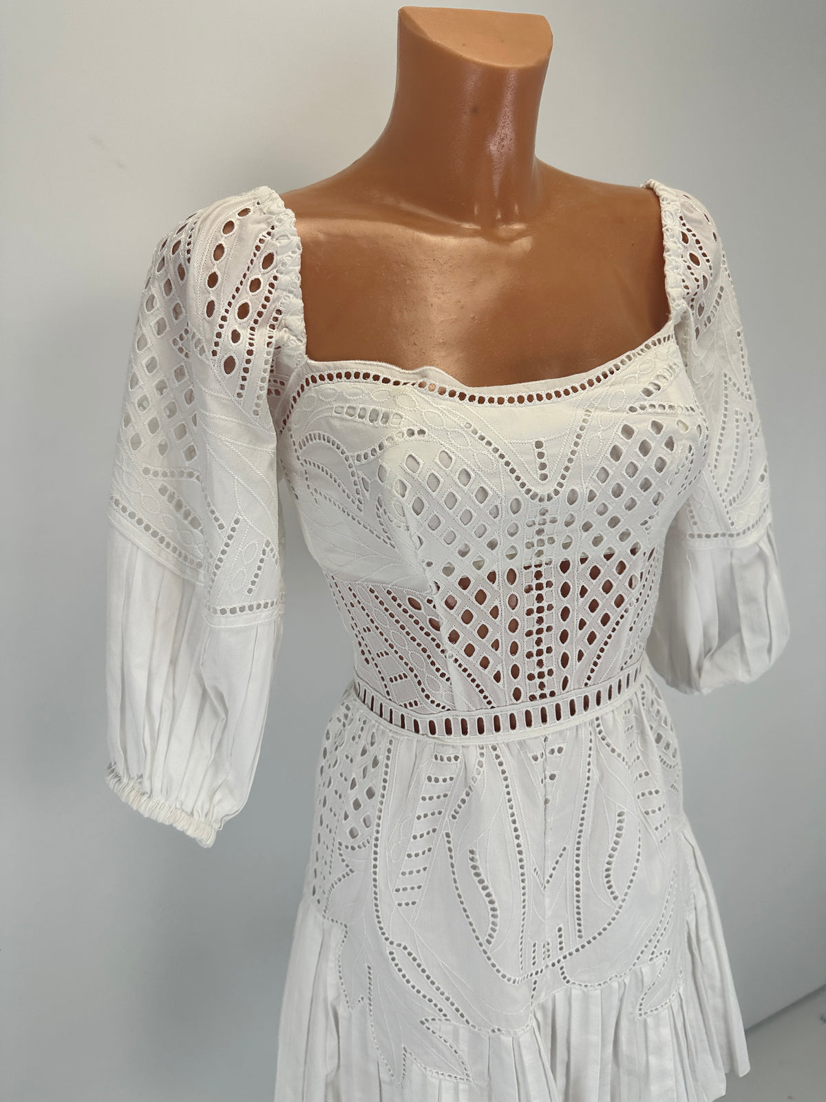Broderie Anglaise Dress - White - IT 36
