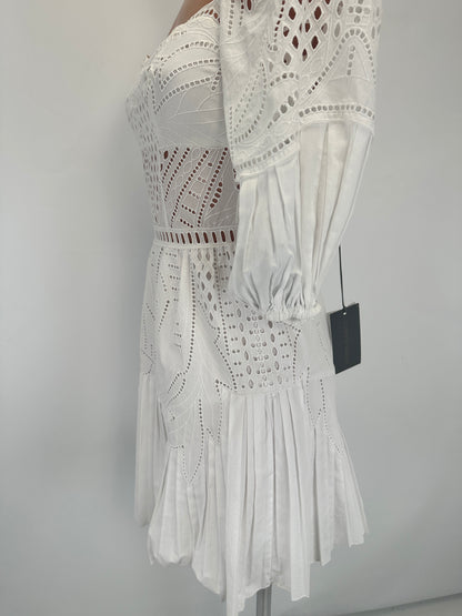 Broderie Anglaise Dress - White - IT 36