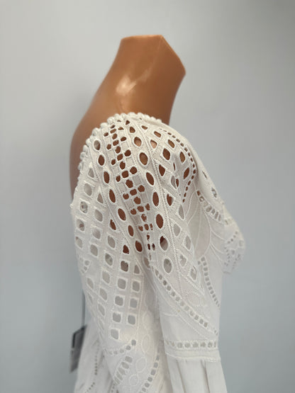 Broderie Anglaise Dress - White - IT 36