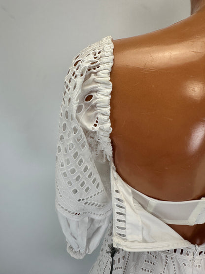 Broderie Anglaise Dress - White - IT 36