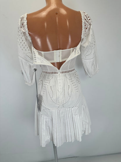 Broderie Anglaise Dress - White - IT 36