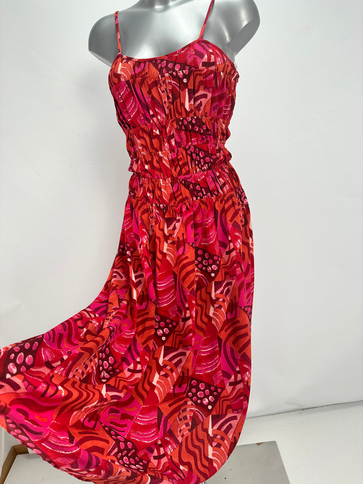 Summer Dress - Print - Red