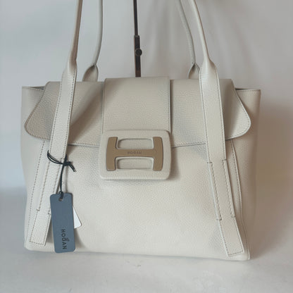 H-Bag Shopping Leather Tote - White