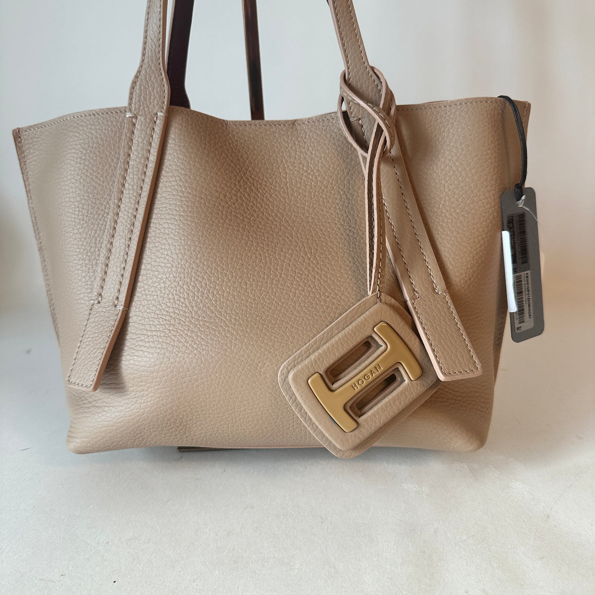 H-Bag Shopping Mini Leather Tote - Beige