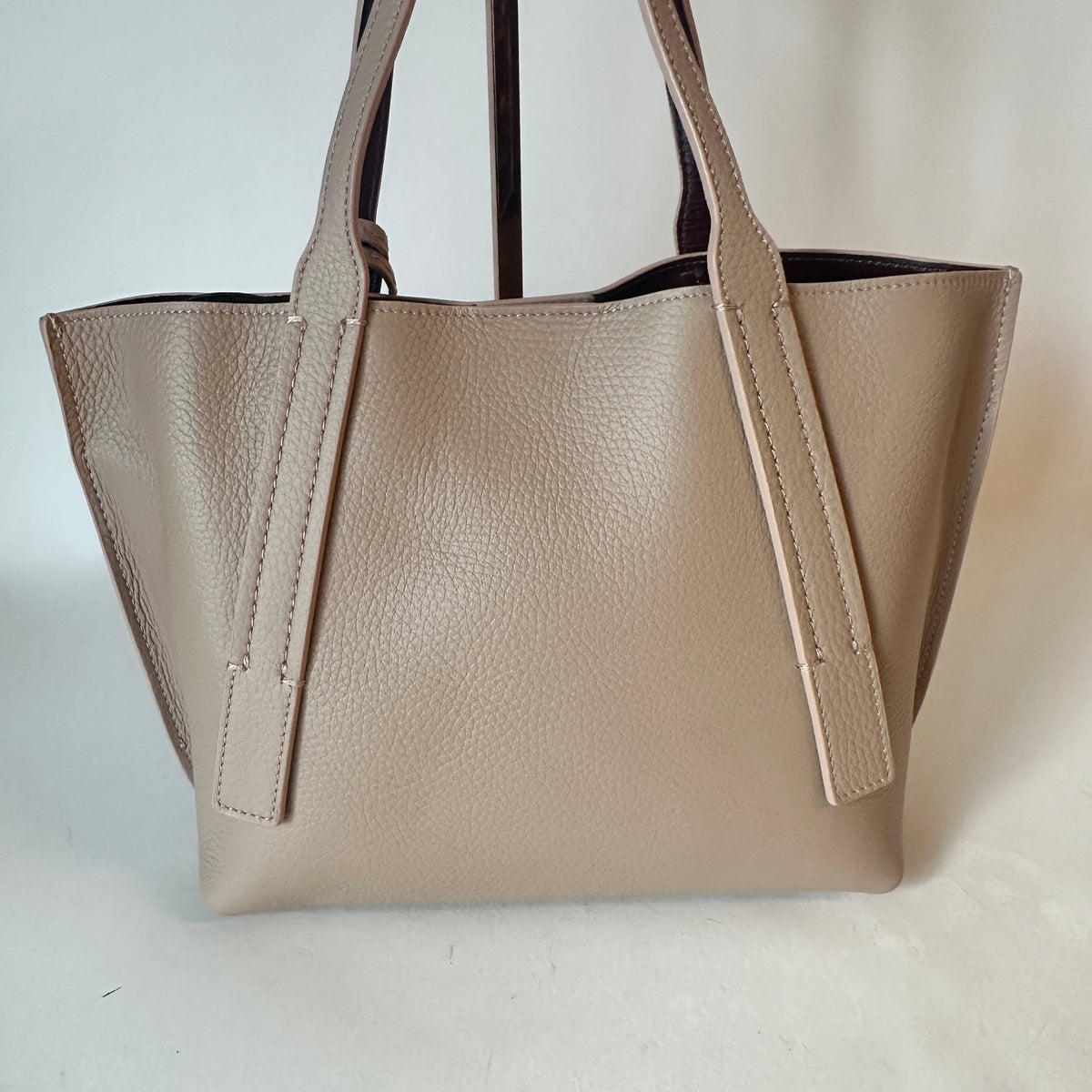 H-Bag Shopping Mini Leather Tote - Beige