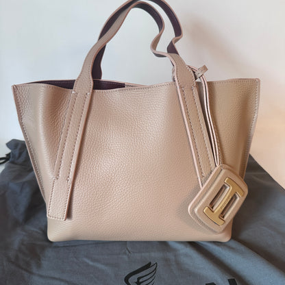 H-Bag Shopping Mini Leather Tote - Beige