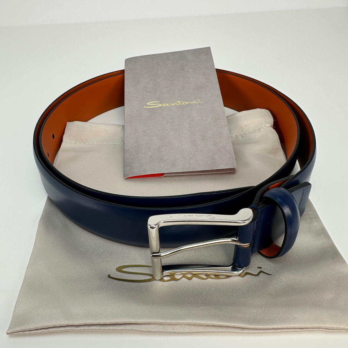 Smooth Leather Belt - Blue