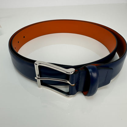 Smooth Leather Belt - Blue