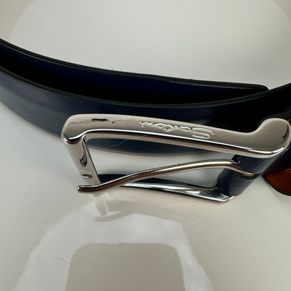 Smooth Leather Belt - Blue