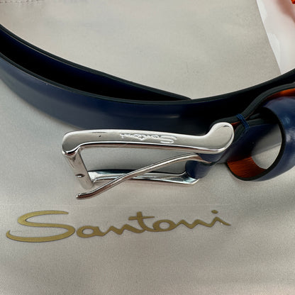 Smooth Leather Belt - Blue