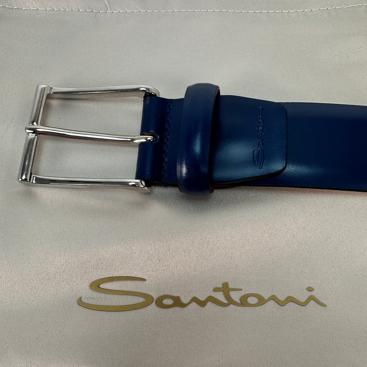 Smooth Leather Belt - Blue