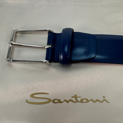 Smooth Leather Belt - Blue