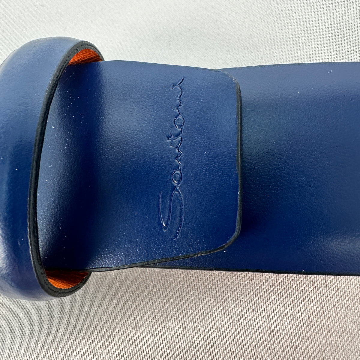 Smooth Leather Belt - Blue