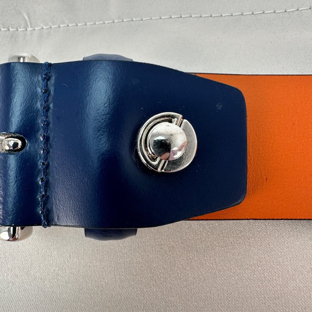 Smooth Leather Belt - Blue