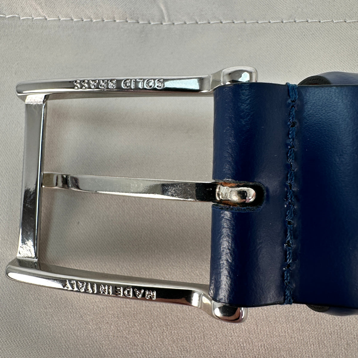 Smooth Leather Belt - Blue