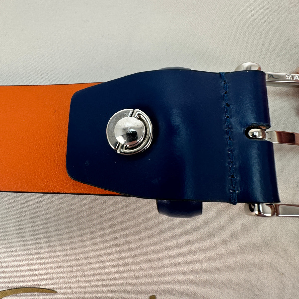 Smooth Leather Belt - Blue