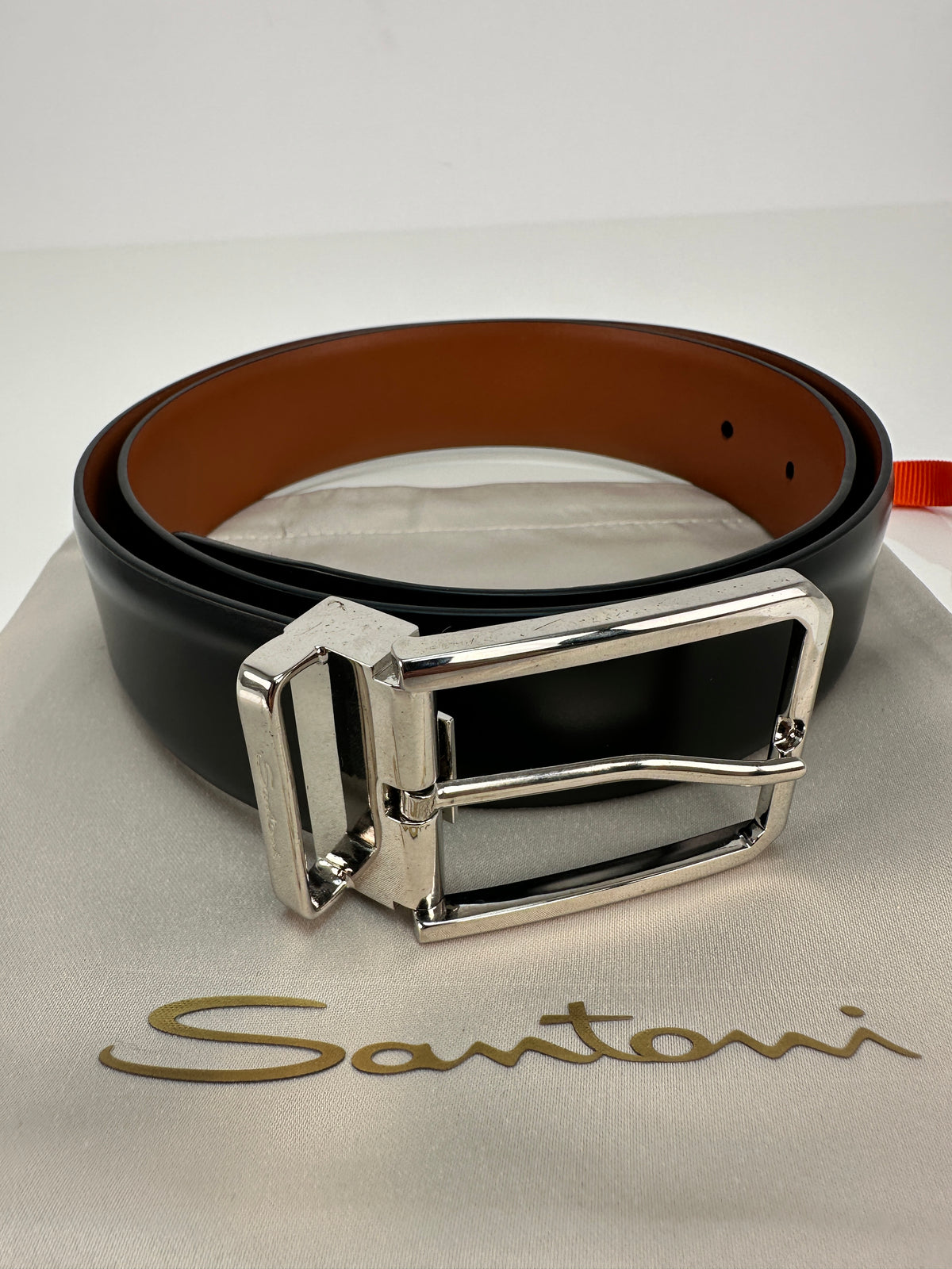 Smooth Leather Belt - Black