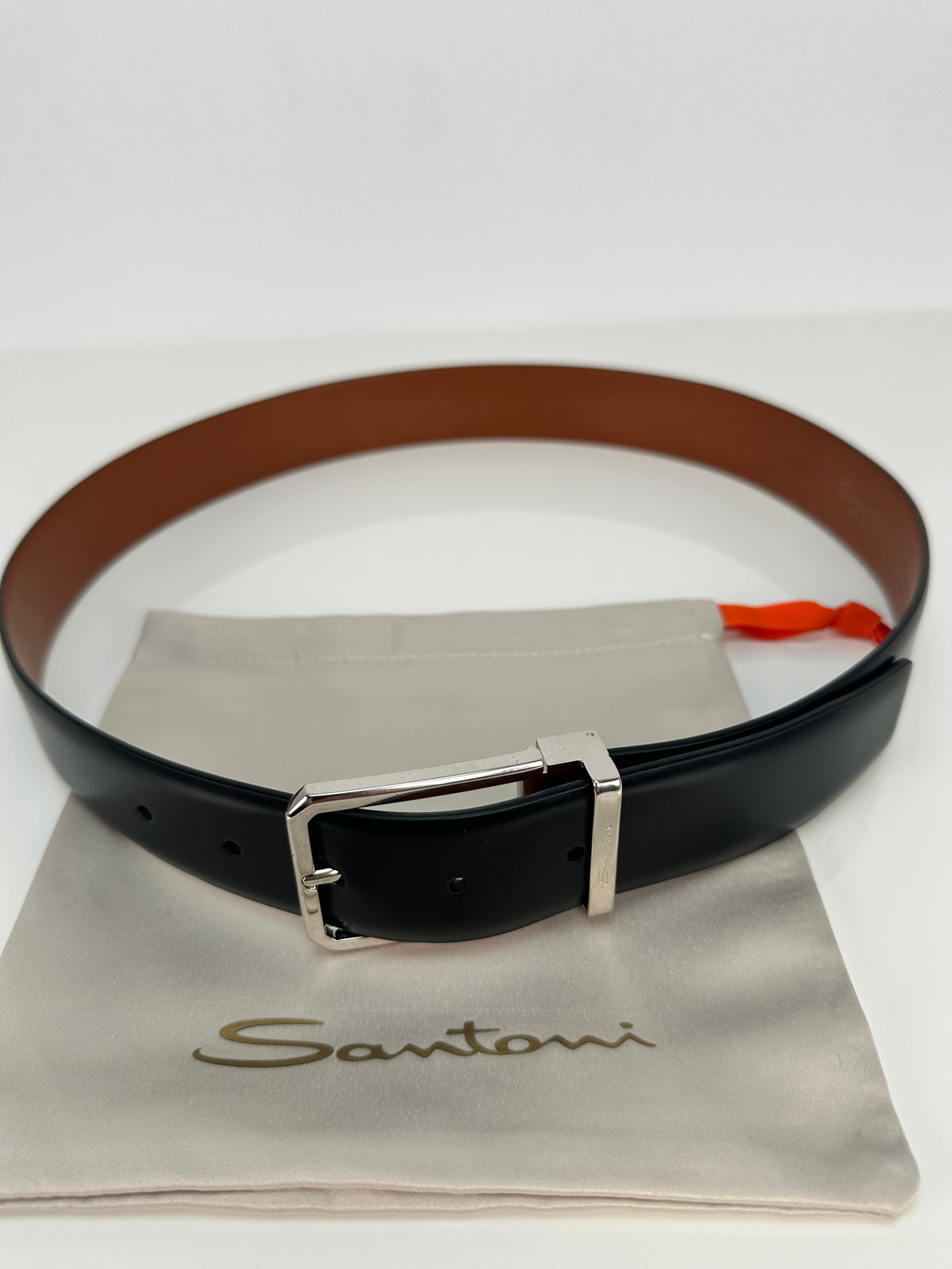 Smooth Leather Belt - Black