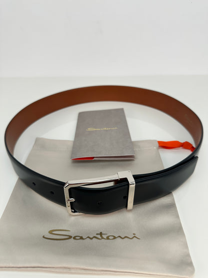 Smooth Leather Belt - Black