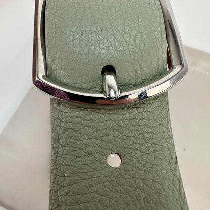 Pebbled Leather Belt - Light Green