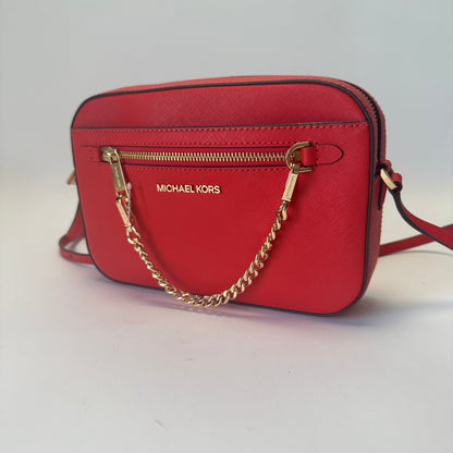 Jet Set Item Large Zip Chain Crossbody - Bright Red