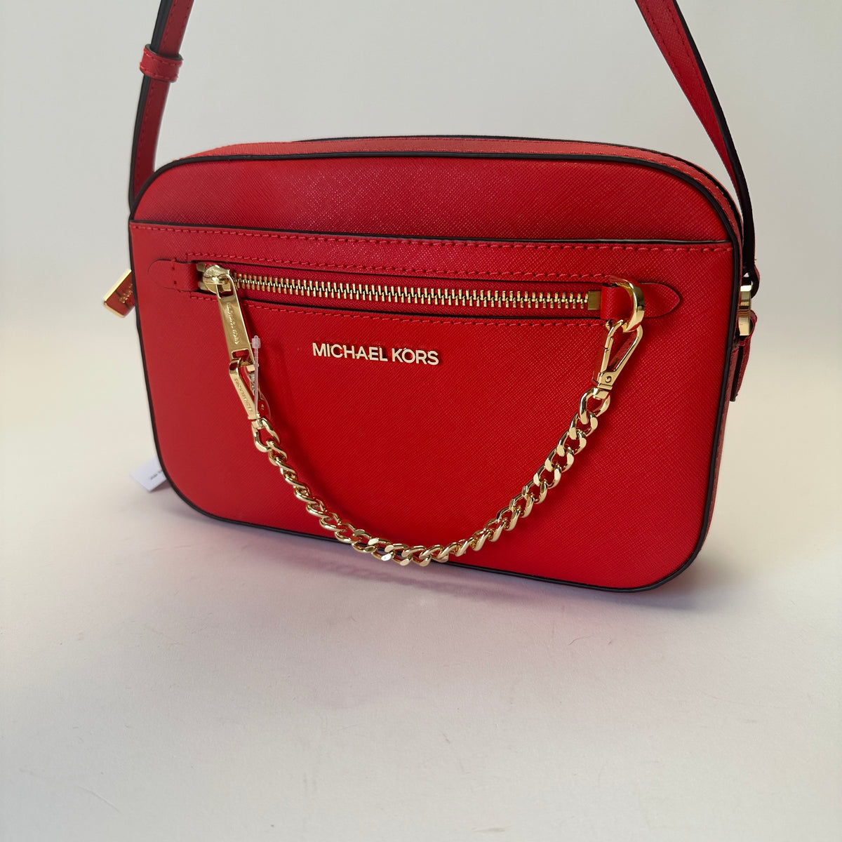 Jet Set Item Large Zip Chain Crossbody - Bright Red