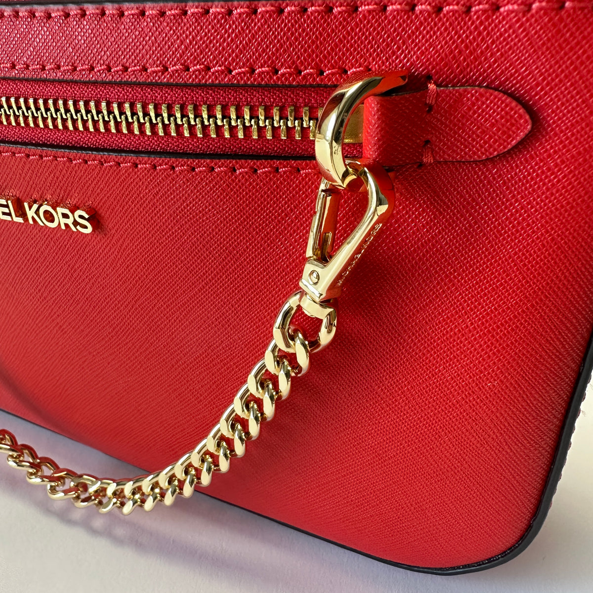 Jet Set Item Large Zip Chain Crossbody - Bright Red