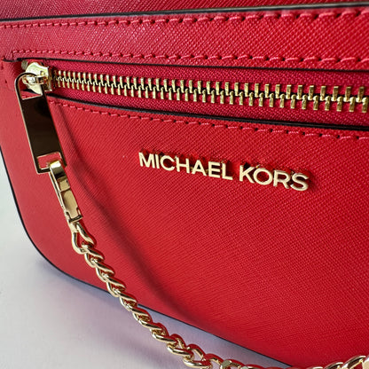 Jet Set Item Large Zip Chain Crossbody - Bright Red
