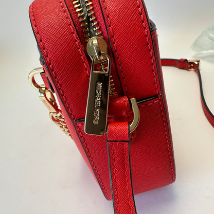 Jet Set Item Large Zip Chain Crossbody - Bright Red