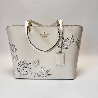 Perforated Perfect Tote Bag white butterfly