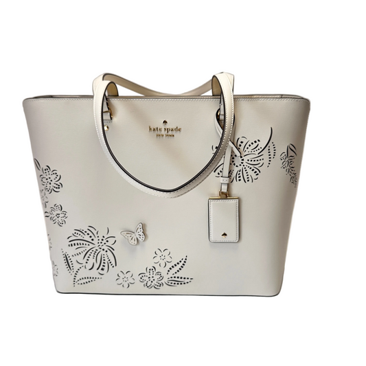 Perforated Perfect Tote Bag white butterfly