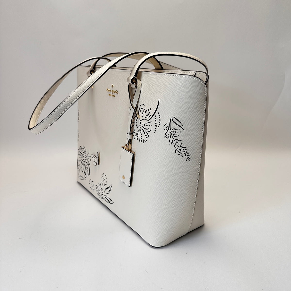 Perforated Perfect Tote Bag white butterfly