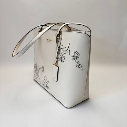 Perforated Perfect Tote Bag white butterfly