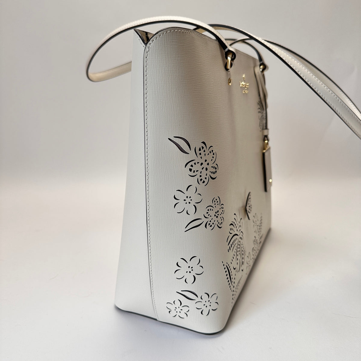 Perforated Perfect Tote Bag white butterfly