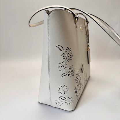 Perforated Perfect Tote Bag white butterfly