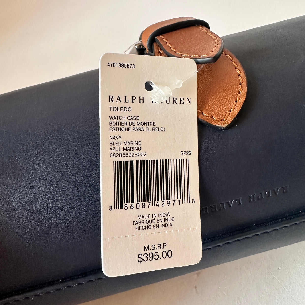Toledo Watch Roll - Navy Brown