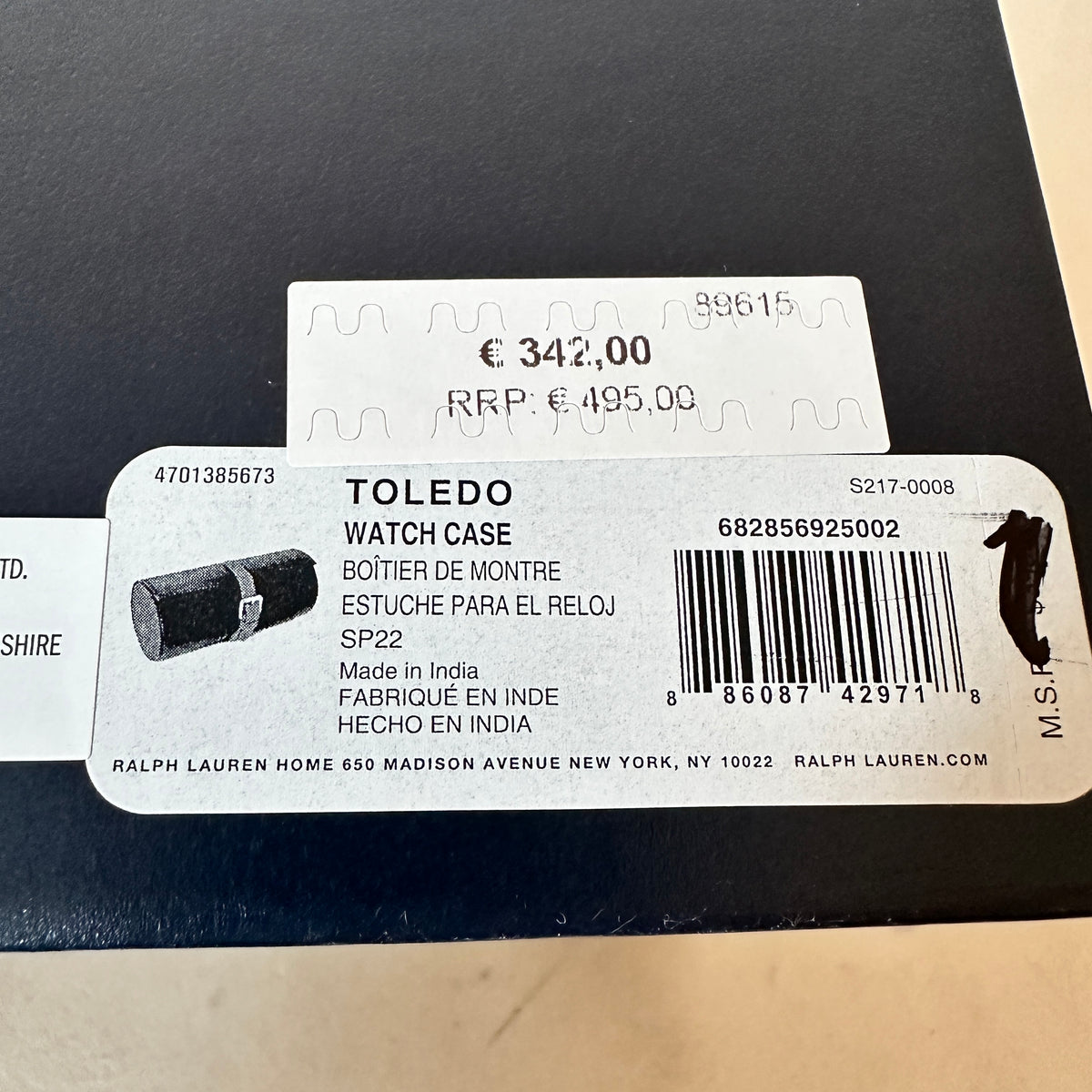 Toledo Watch Roll - Navy Brown