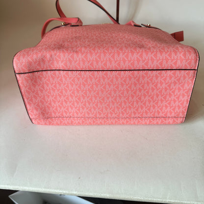 Carmen Large Leather Satchel - Grapefruit
