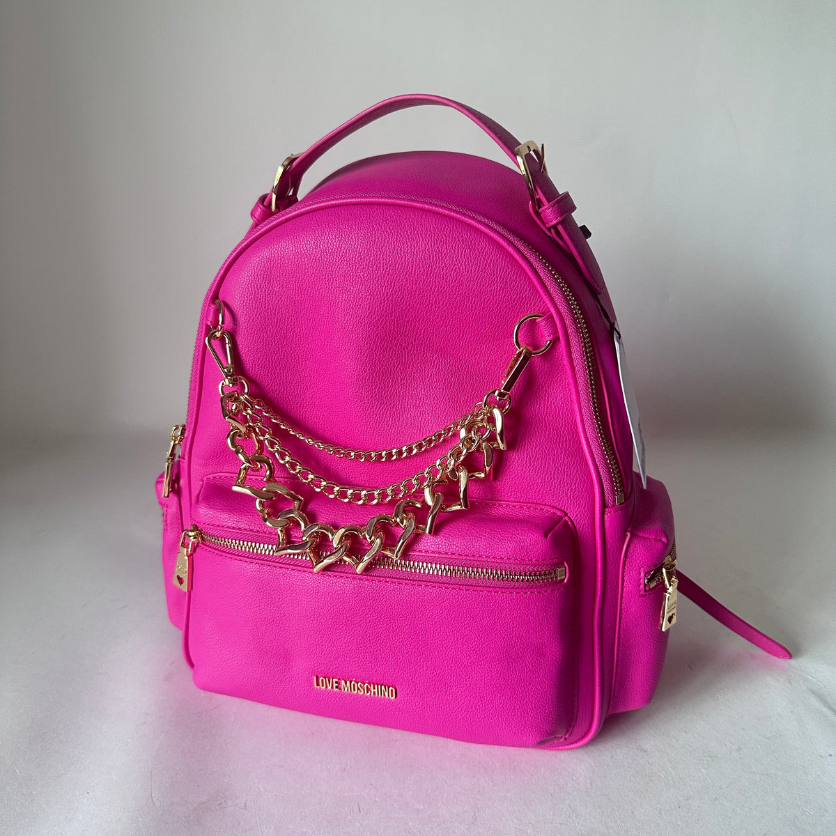 Love Moschino Gold Chain-Detail Backpack - Pink