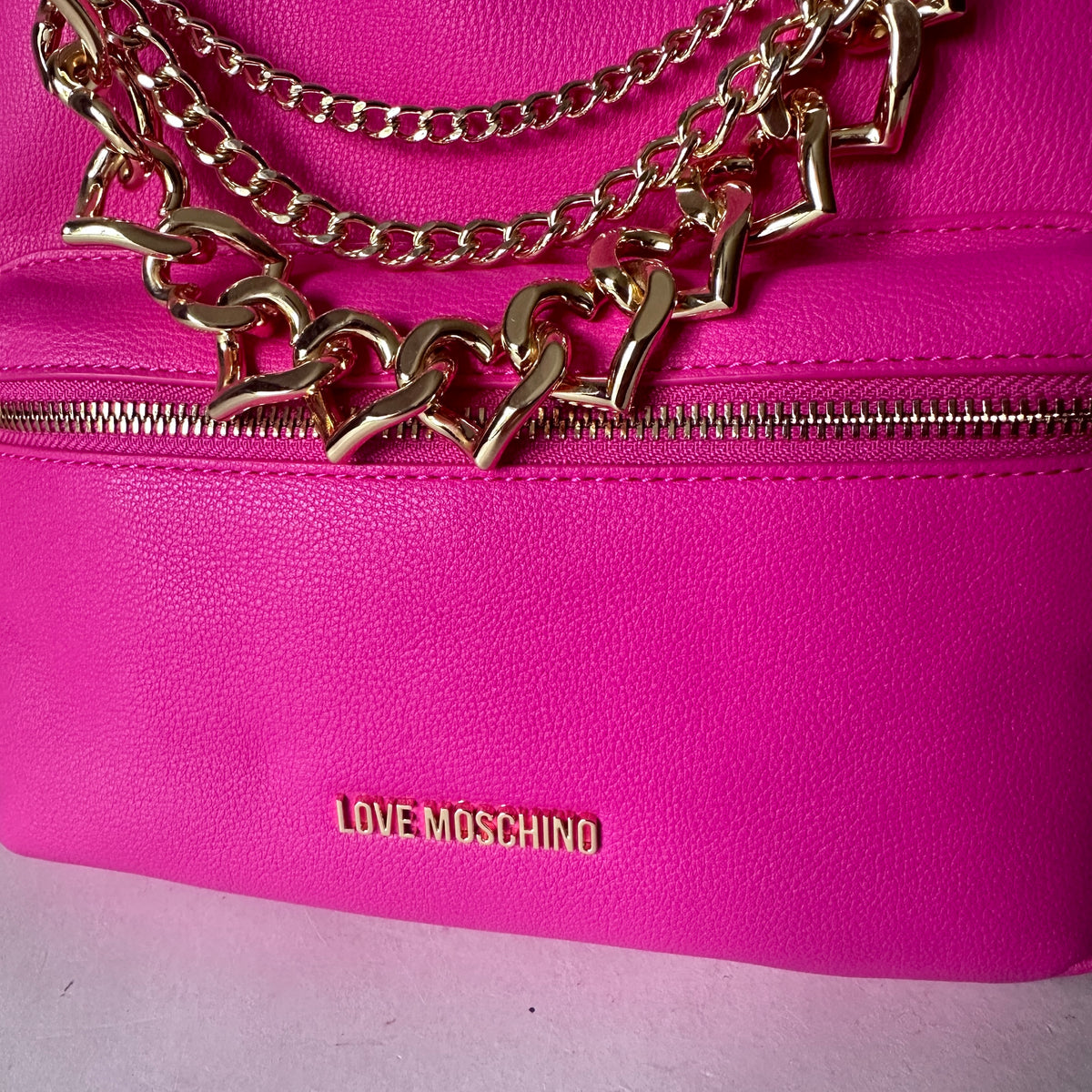 Love Moschino Gold Chain-Detail Backpack - Pink