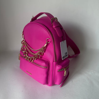 Love Moschino Gold Chain-Detail Backpack - Pink