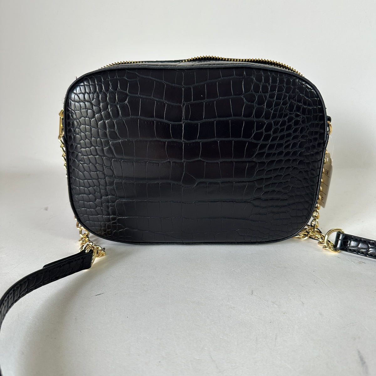Love Moschino Croc-Effect Camera Bag - Black