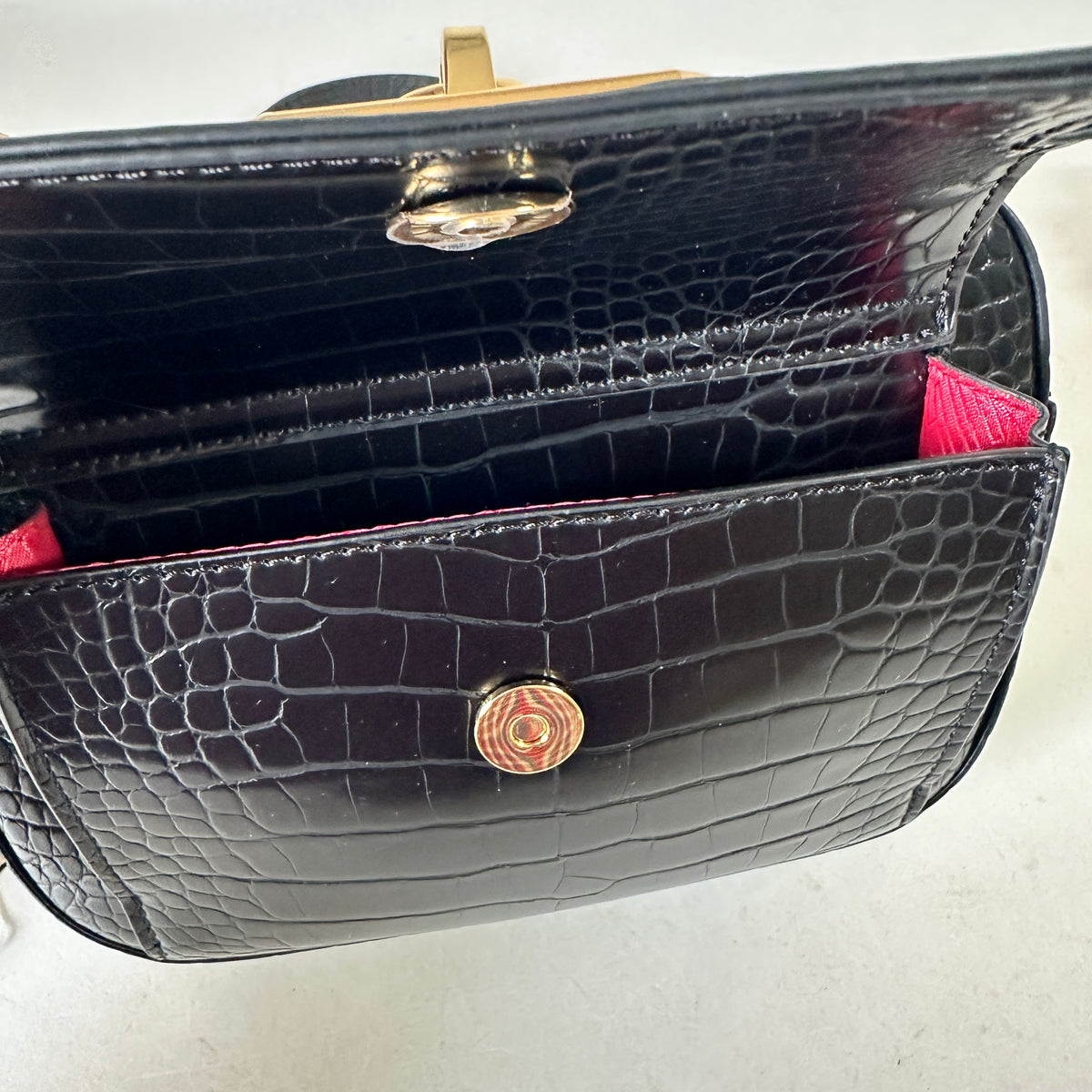 Love Moschino Croc-Effect Camera Bag - Black