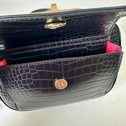 Love Moschino Croc-Effect Camera Bag - Black